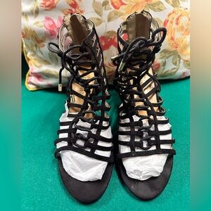Report Black Lace-Up Women's Sandals